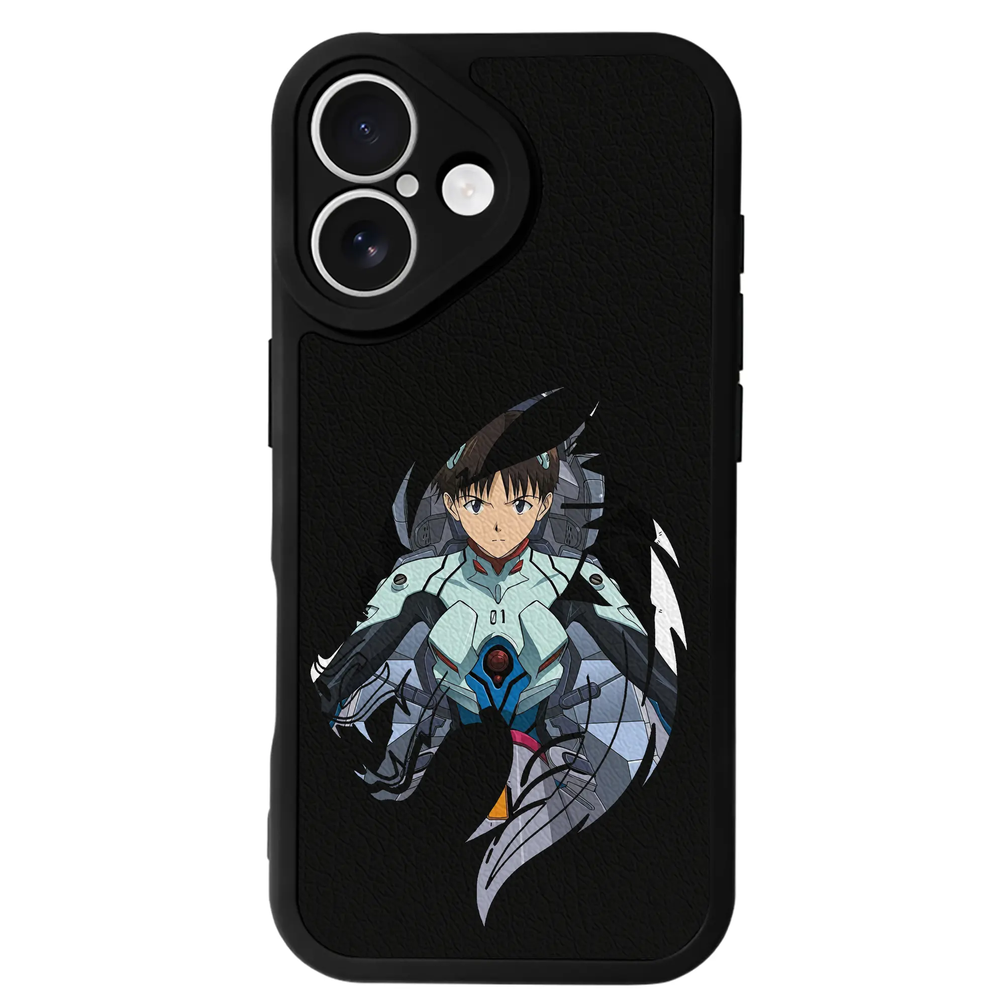 エヴァンゲリオン グッズ,碇シンジ - IPhone 16シリーズ対応 ・ シリコンスマホケース ・ レザー調 ・ 高精度フィット ・ 耐衝撃 ・ ワイヤレス充電対応 ・ 精密カット